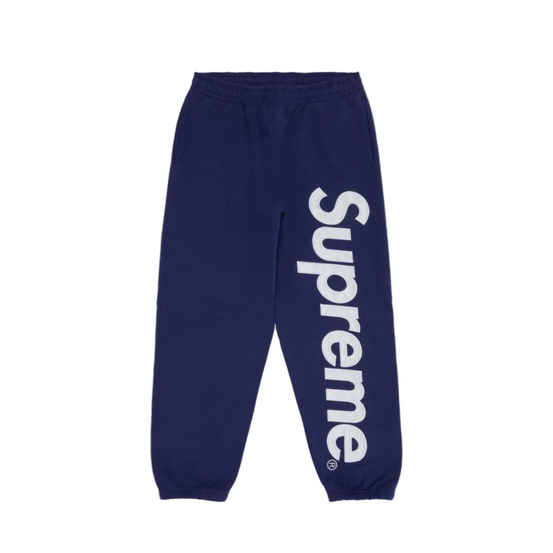 Supreme Satin Appliqué Sweatpant 'Washed Navy'