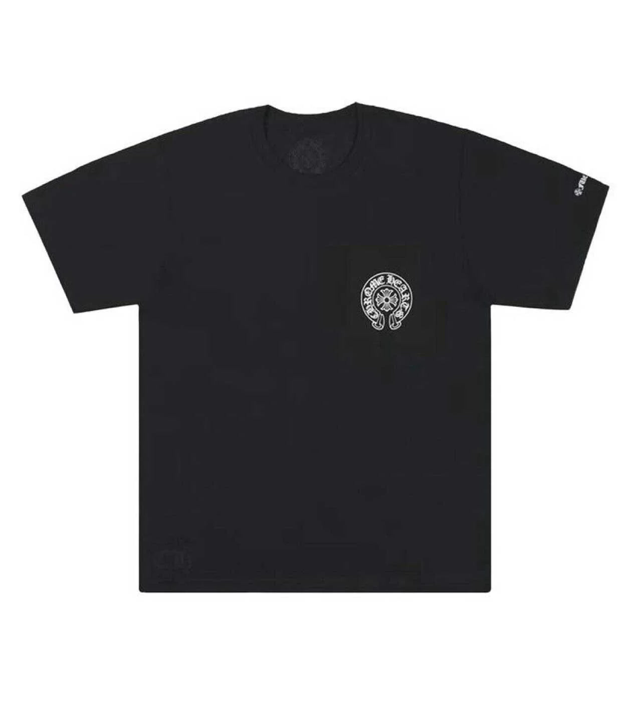 CHROME HEARTS HORSESHOE LOGO POCKET BLACK TEE