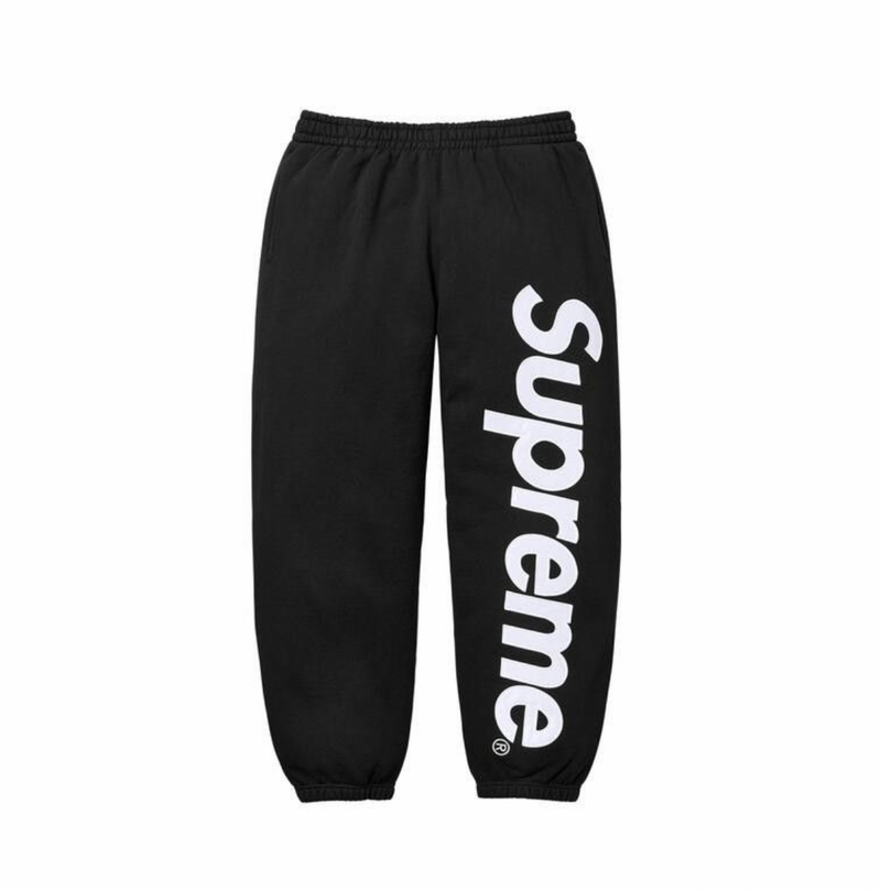 Supreme Satin Appliqué Sweatpant 'Black'