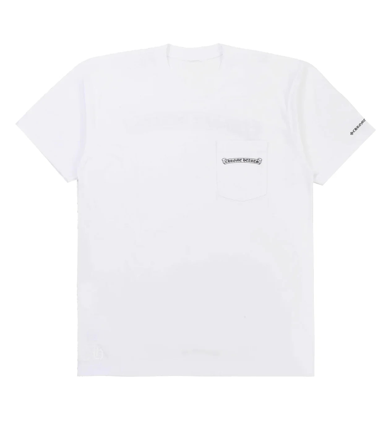 CHROME HEARTS SCROLL LOGO POCKET TEE WHITE
