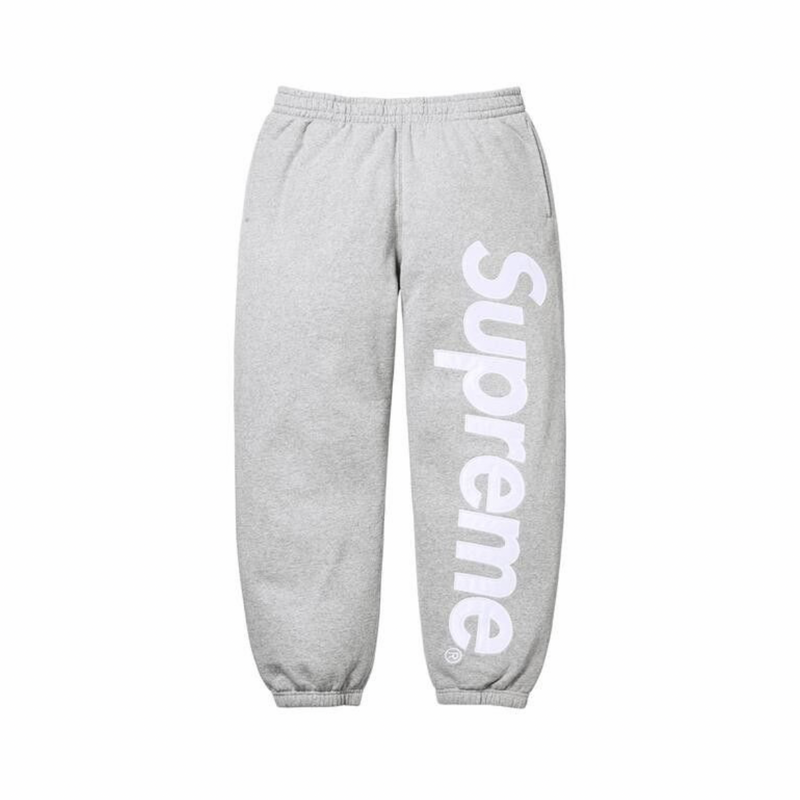 Supreme Satin Appliqué Sweatpant 'Heather Grey' -