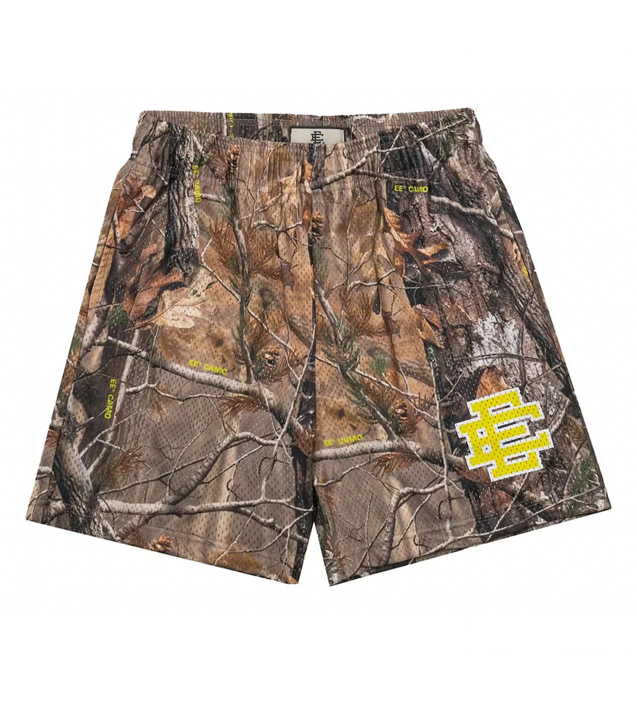 Eric Emmanuel Camo Yellow Shorts