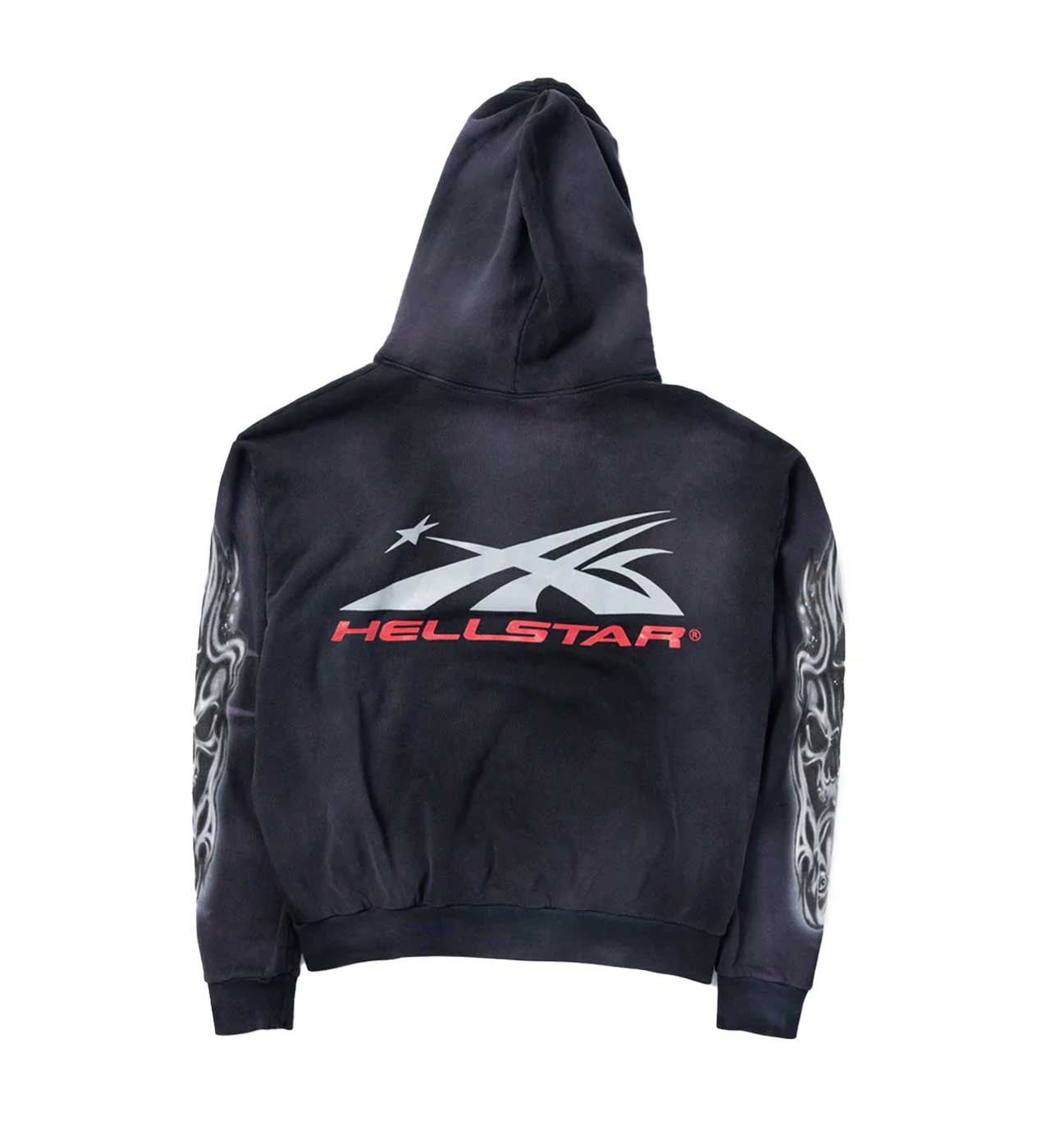 Hellstar Airbrushed Skull Hoodie Black