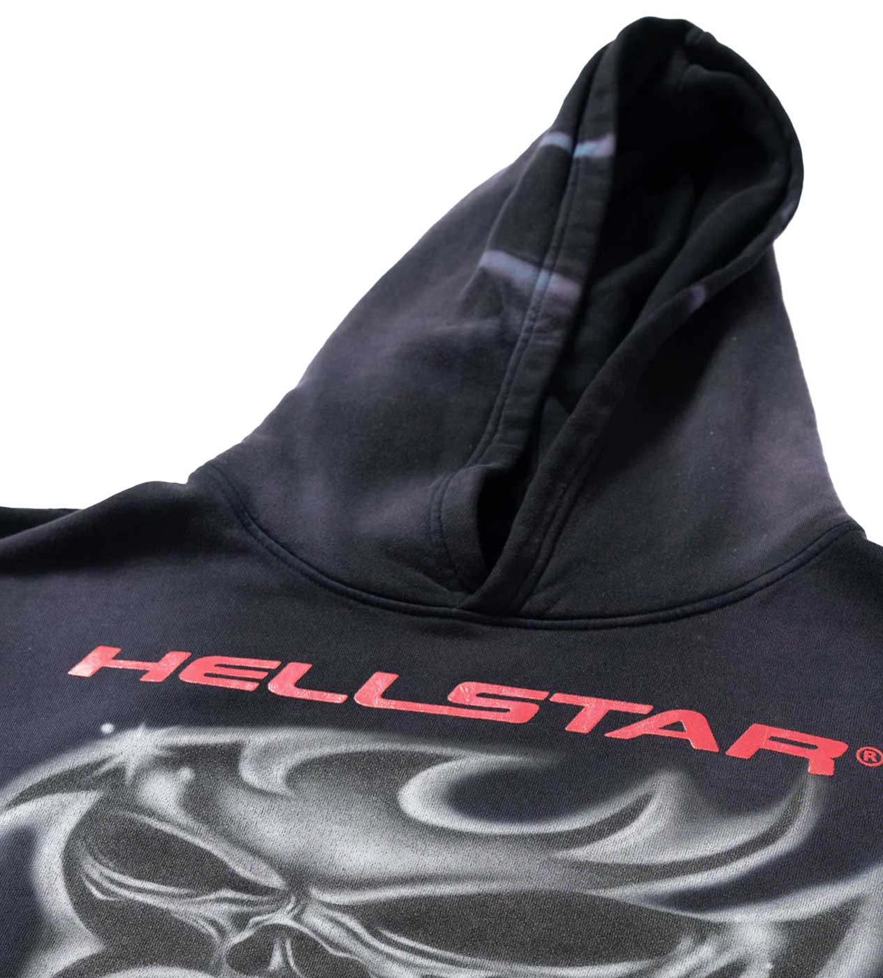 Hellstar Airbrushed Skull Hoodie Black