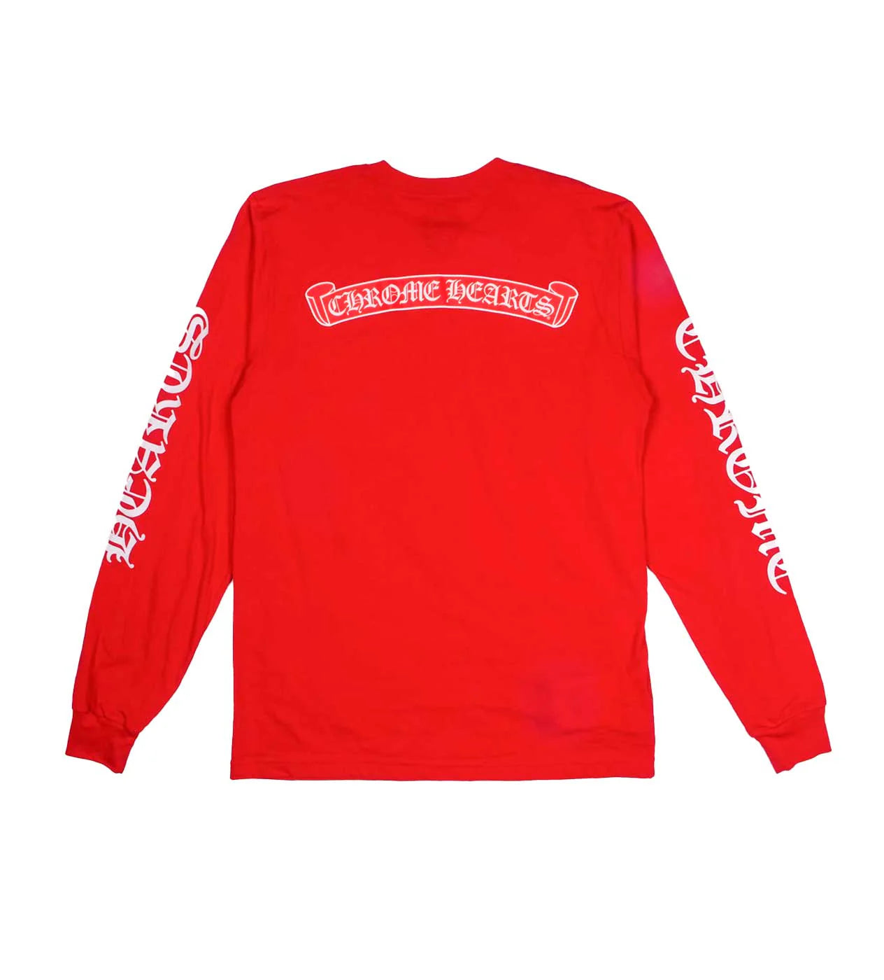 CHROME HEARTS RED SCROLL LOGO L/S TEE