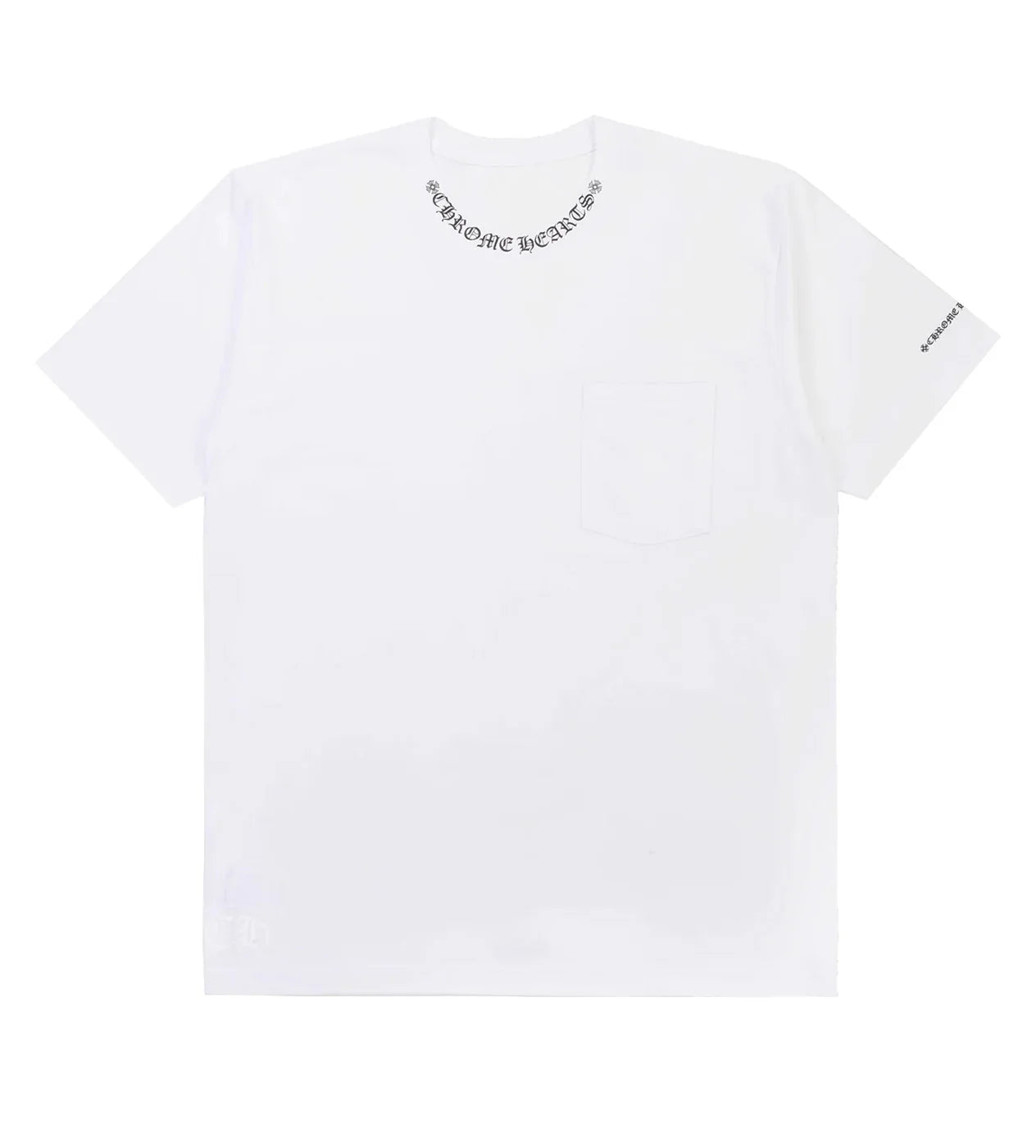 CHROME HEARTS NECK LOGO POCKET TEE WHITE