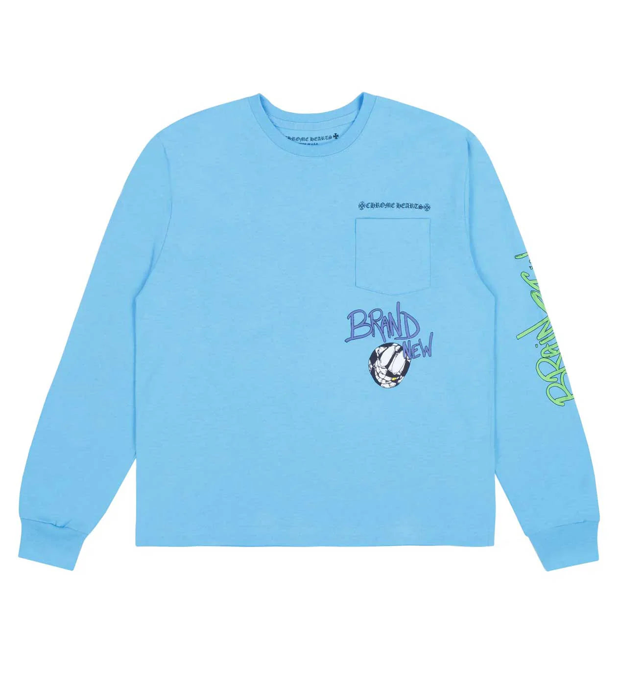 CHROME HEARTS MATTY BOY 'BRAIN NEW' LONG SLEEVE TEE BLUE