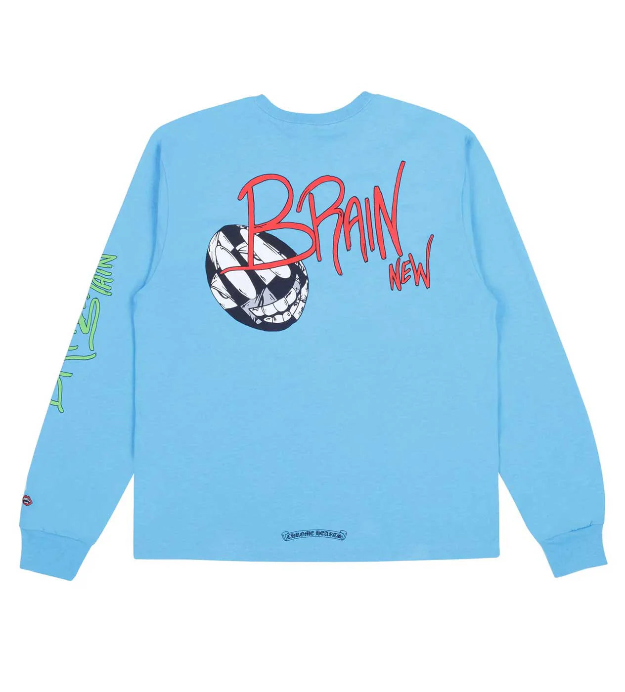CHROME HEARTS MATTY BOY 'BRAIN NEW' LONG SLEEVE TEE BLUE