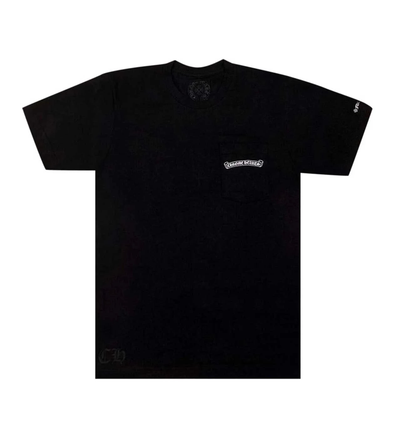 CHROME HEARTS SCROLL LOGO BLACK TEE