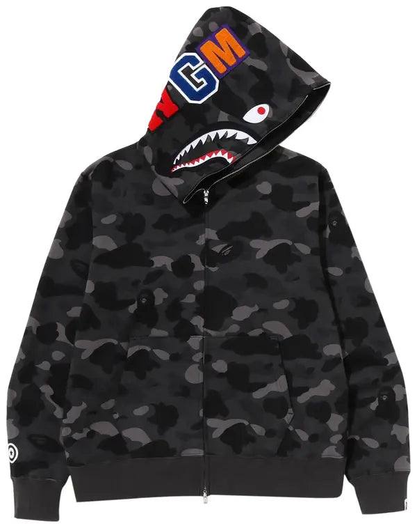 BAPE Color Camo Shark Full Zip Hoodie 'Black'
