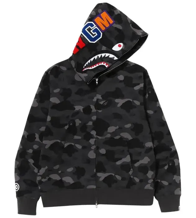 BAPE Color Camo Shark Full Zip Hoodie 'Black'