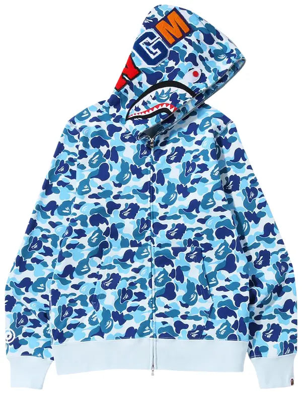 BAPE ABC Camo Shark Full Zip Hoodie 'Blue'