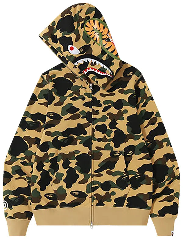 BAPE 1st Camo Shark Full Zip Hoodie 'Yellow'