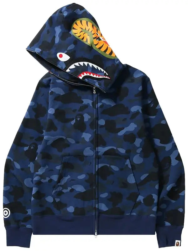 BAPE 1st Camo Shark Full Zip Hoodie 'Navy'