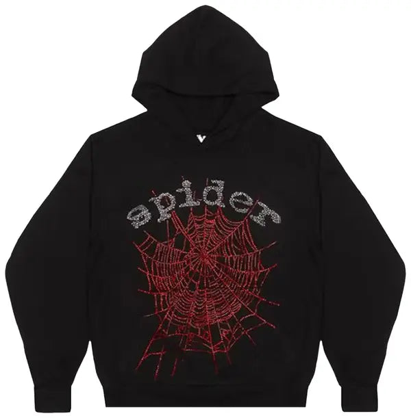 Sp5der OG Rhinestone Hoodie 'Black'