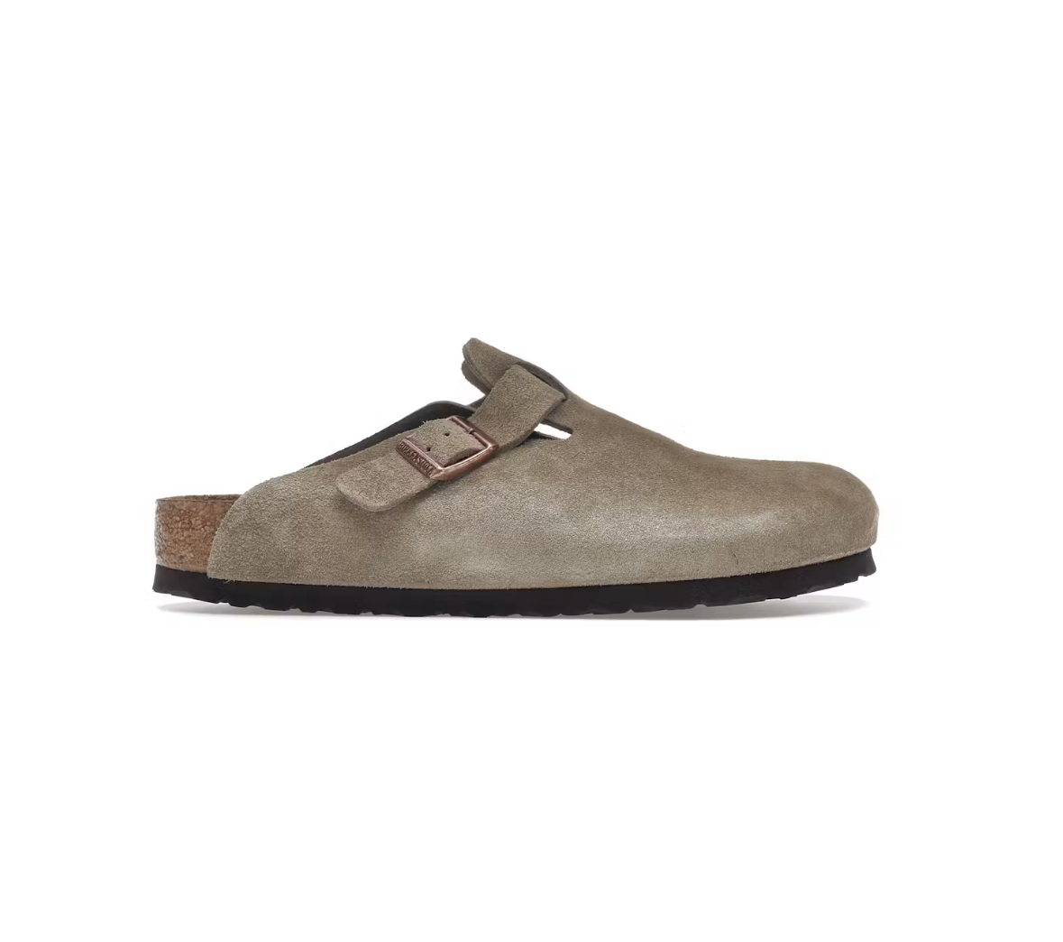 Birkenstock Boston Clogs Taupe Suede Soft Footbed