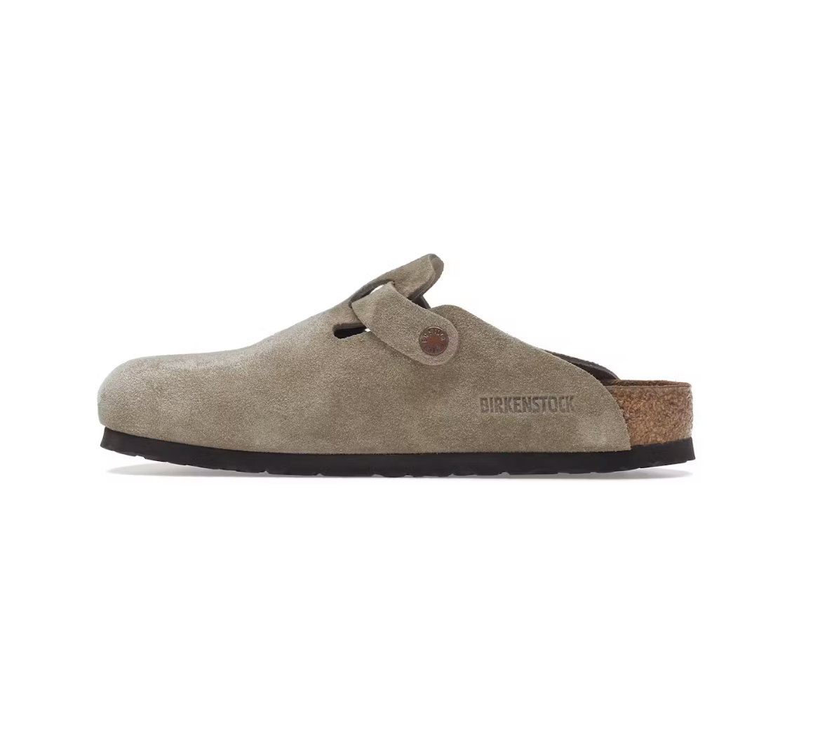 Birkenstock Boston Clogs Taupe Suede Soft Footbed