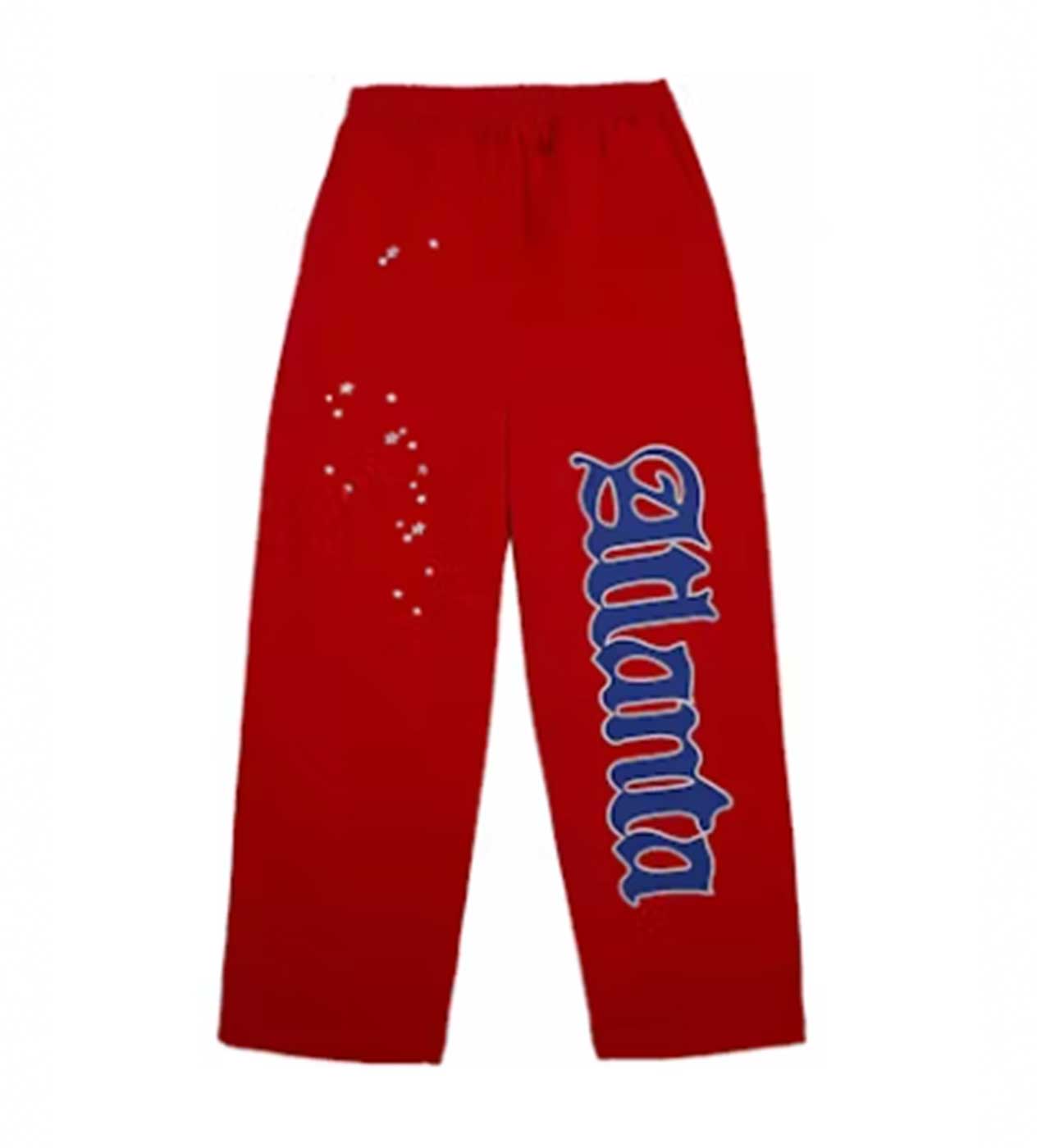 Sp5der Red Atlanta Open Leg Sweatpants